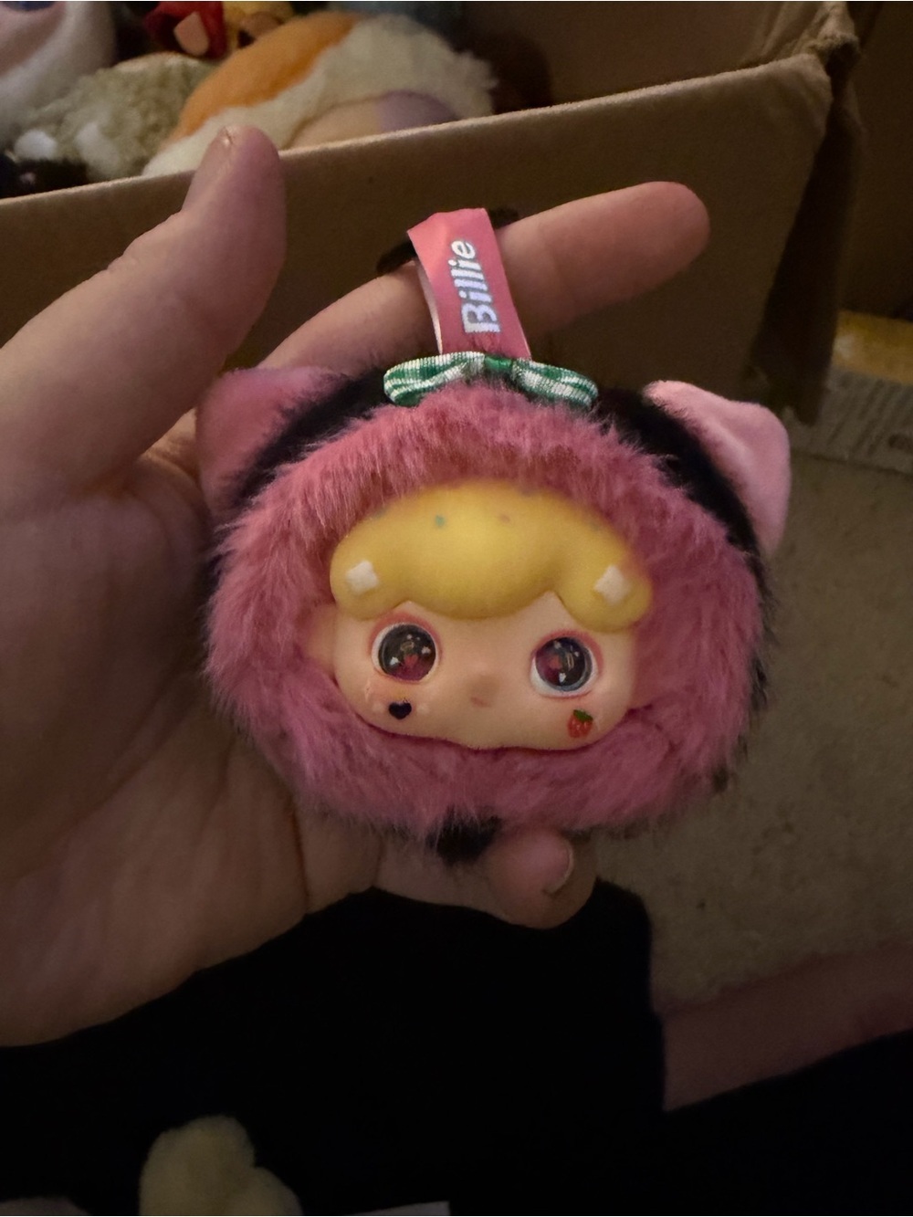 Plush Pink Furry Keychain Charm